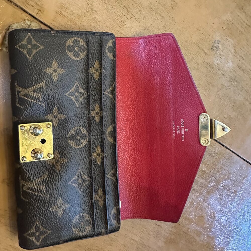 100% AUTHENTIC LOUIS VUITTON PALLAS WALLET BURGUNDY MAROON RED